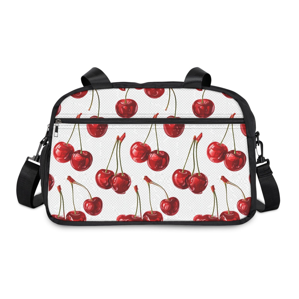 Sweet & Stylish  Womens White Cherry Print Fitness Handbag