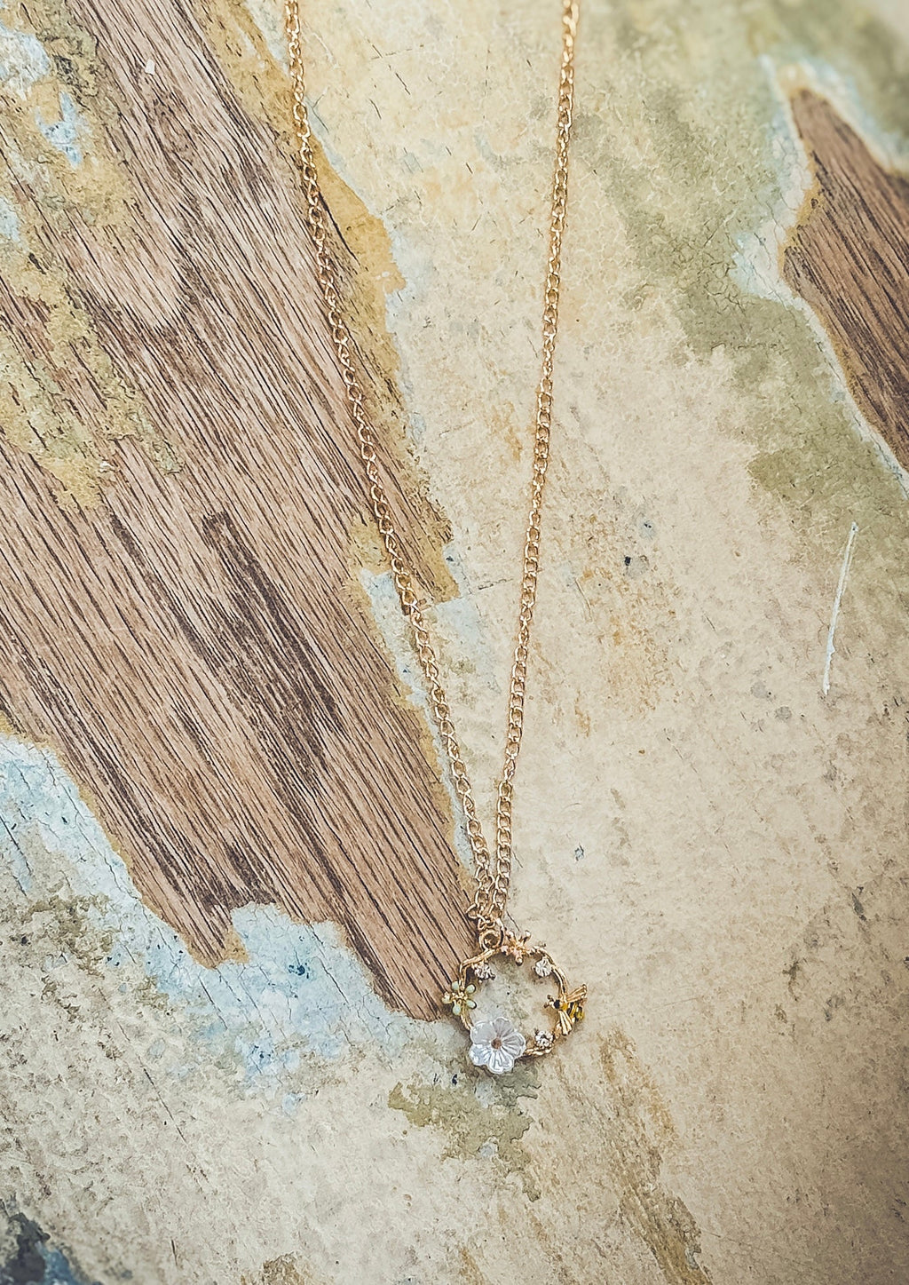 Gold Bumble Bee Necklace