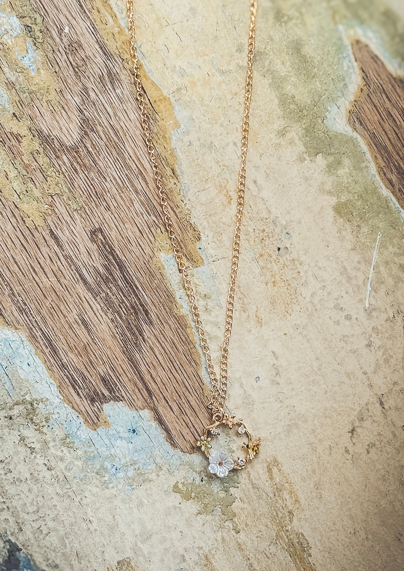Gold Bumble Bee Necklace