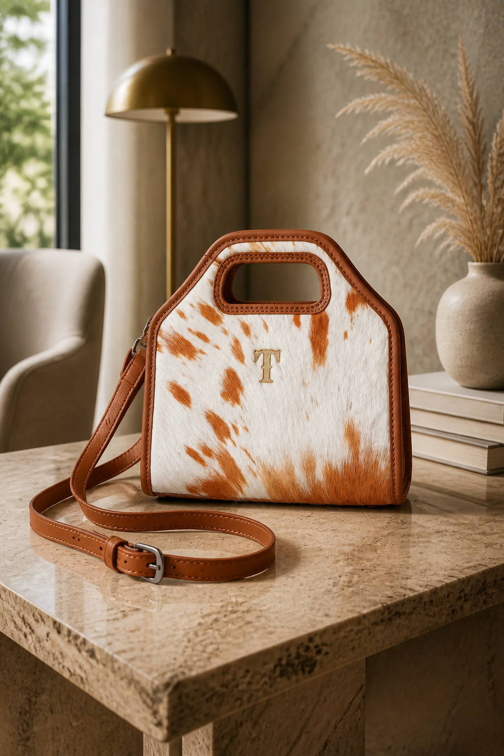 Trinity Ranch Genuine Cowhide Satchel Crossbody Bag