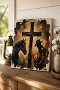 Cowboy and Horse Canvas Art
