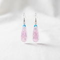 Pink and White Resin Teardrop earrings