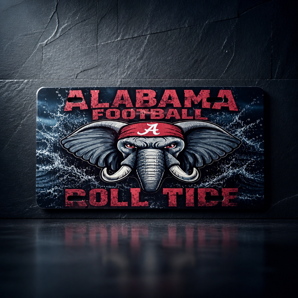 Alabama Roll Tide Sublimation Aluminum License Plate