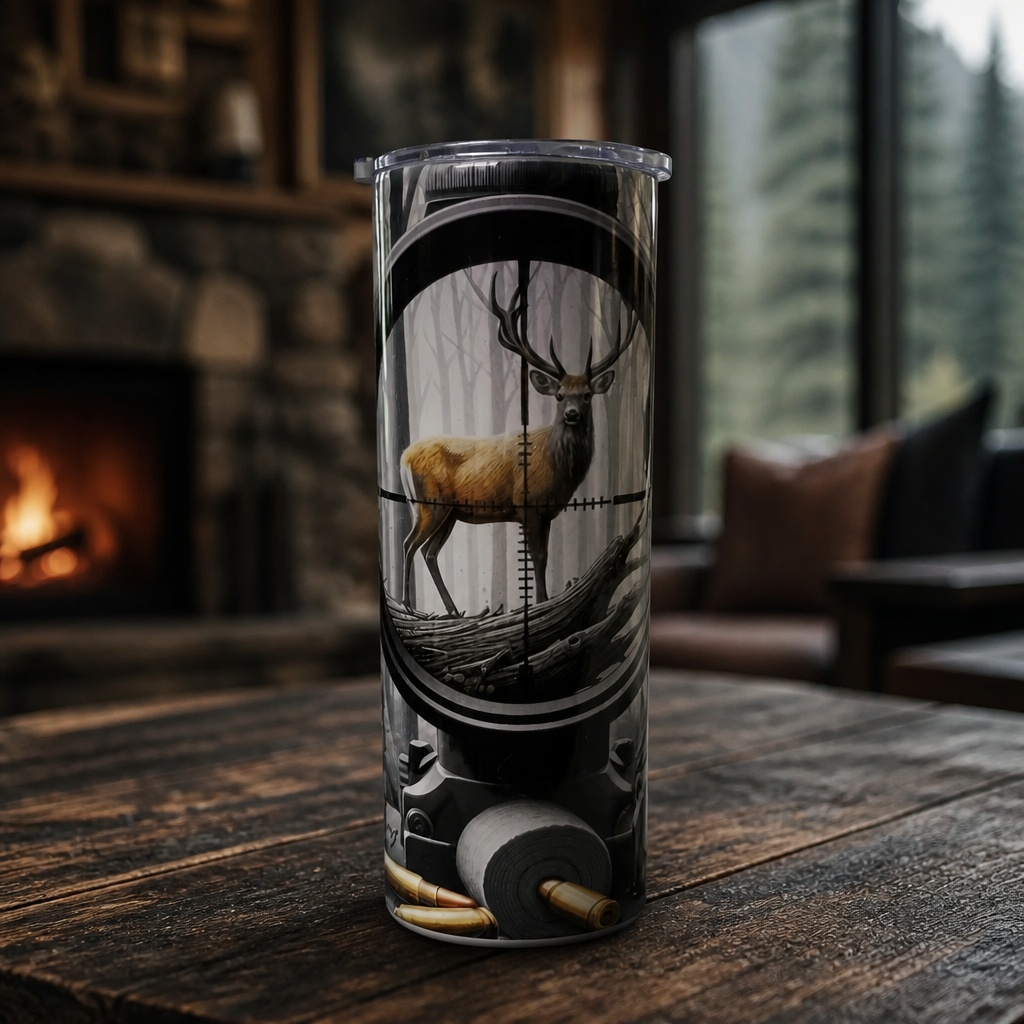 Hunters Tumbler with Deer in Scope
