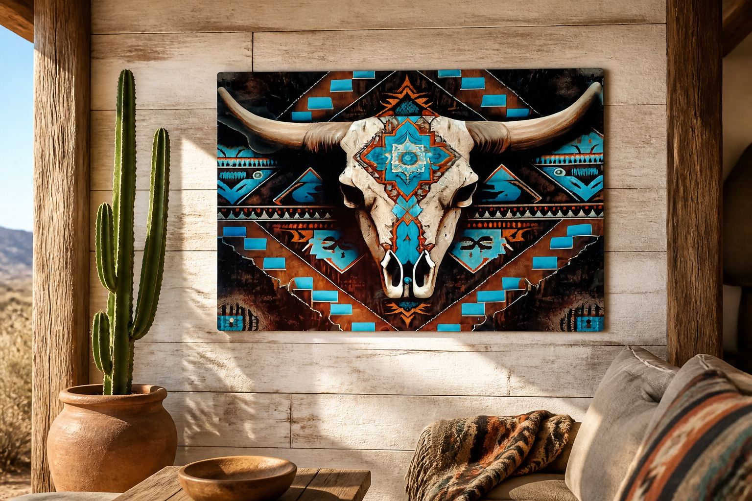 Cow Skull Head Sublimation Metal Print