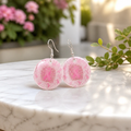 Round Pink Cancer Awareness Earrings