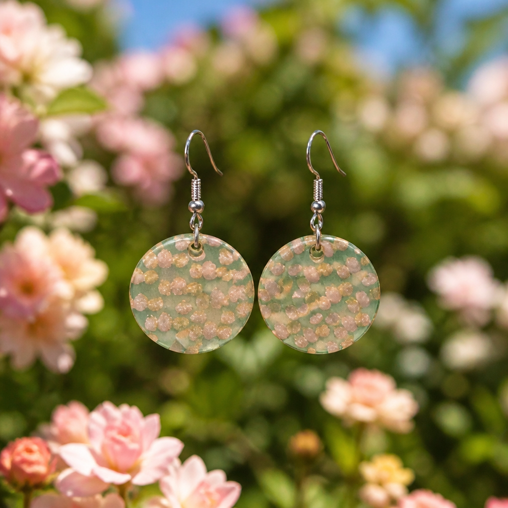 Round sublimation print Pumpkin earrings