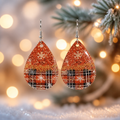 Snowflake Sublimation Teardrop Earrings