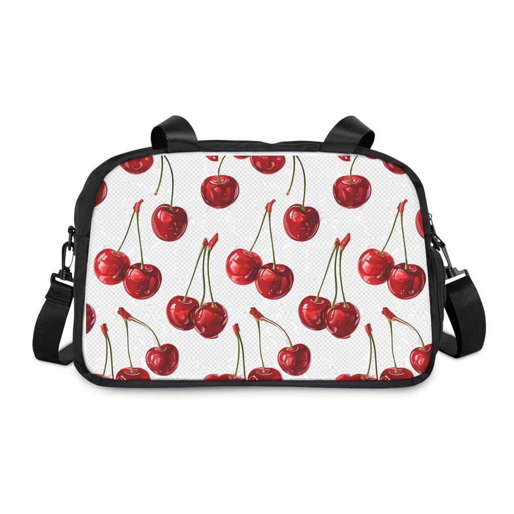 Sweet & Stylish  Womens White Cherry Print Fitness Handbag