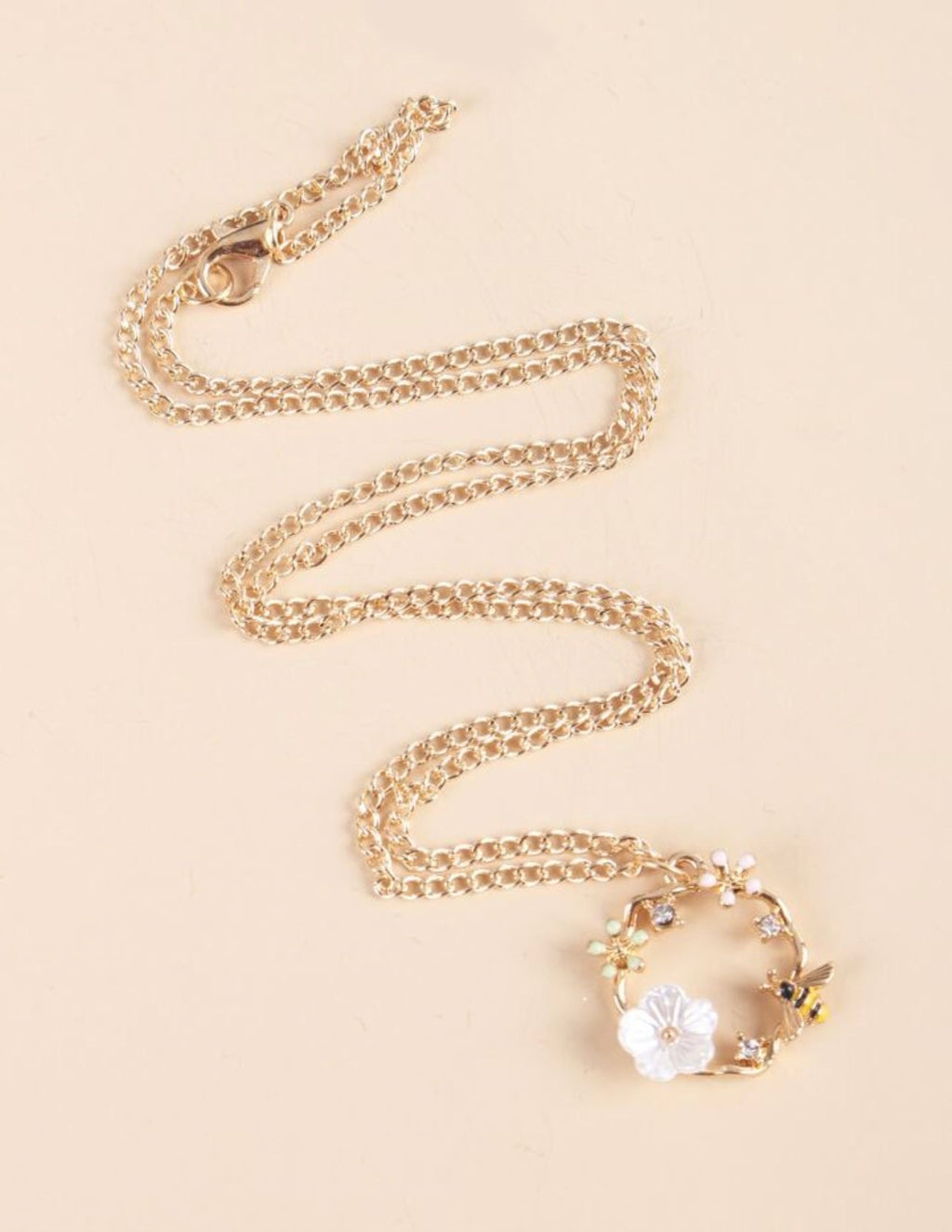 Gold Bumble Bee Necklace