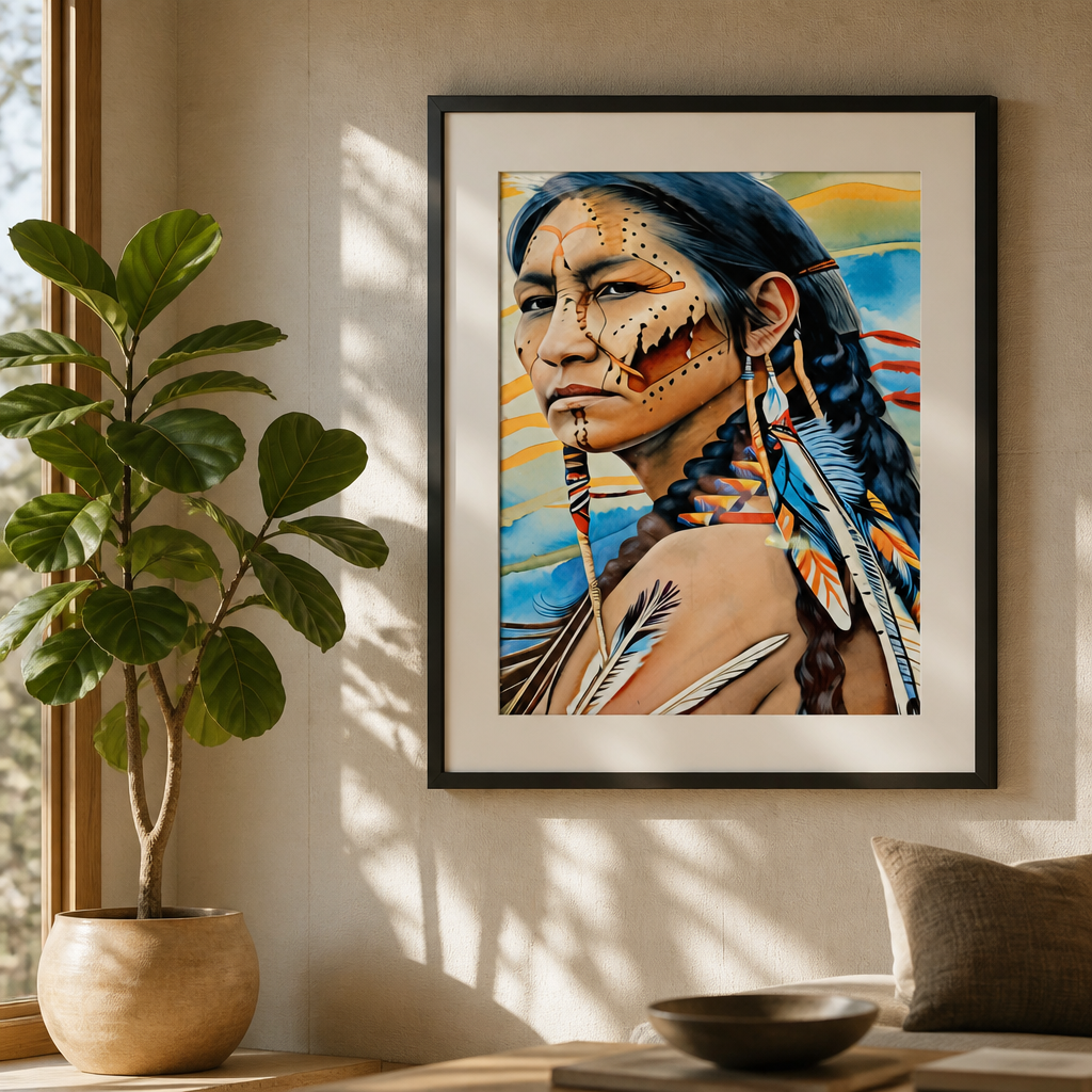 American Indian Shaman Sublimation Aluminum Print