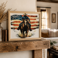 Cowboy on Horse Sublimation Print