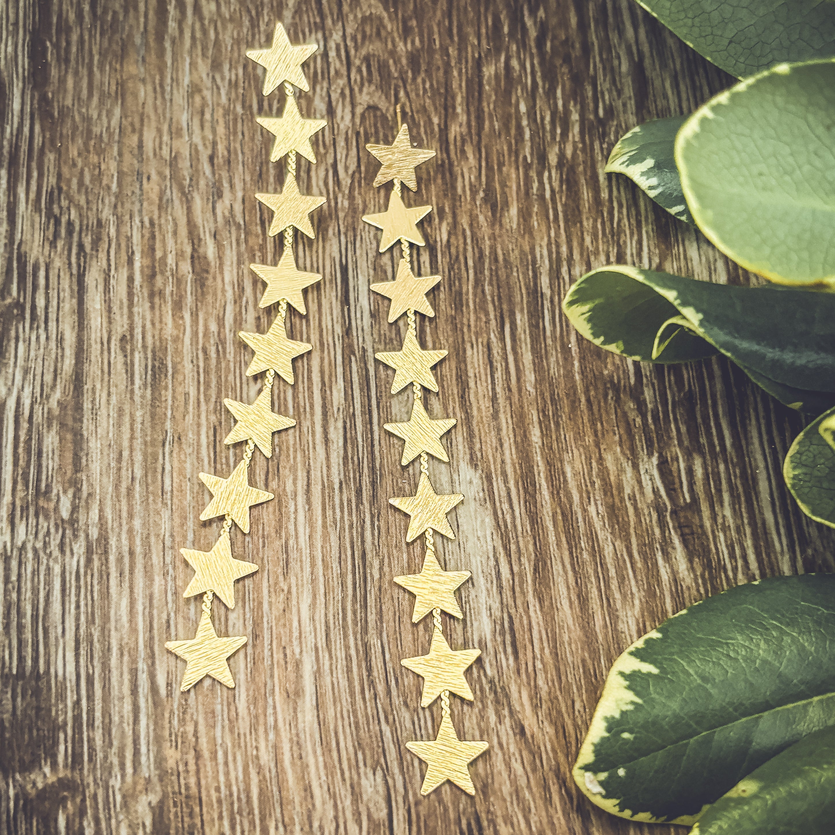 Beautiful Gold or Silver Star Drop Earrings