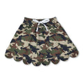 Green camo pocket scallop kids girls skirt