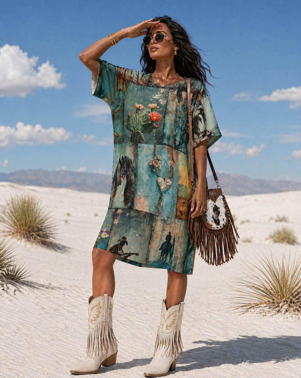 Baha Ranch Turquoise Dreams T Shirt Dress or Sleep Shirt