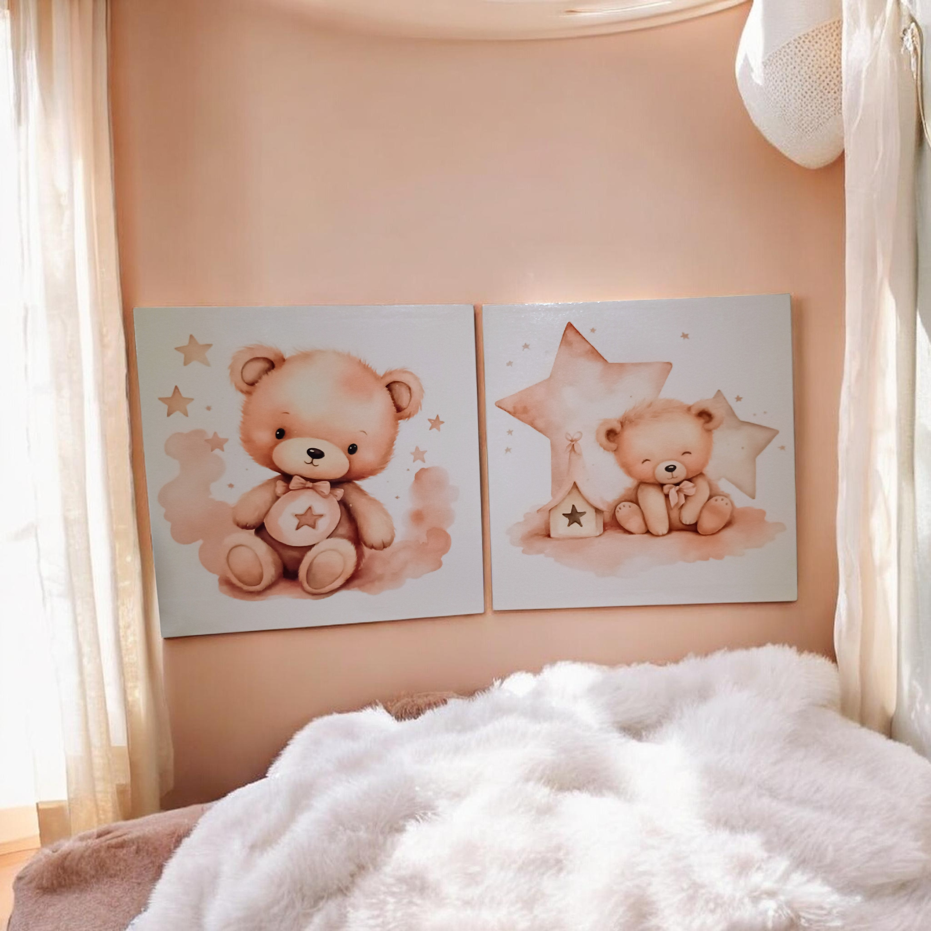 Adorable Teddy Bear Submlimation Canvas