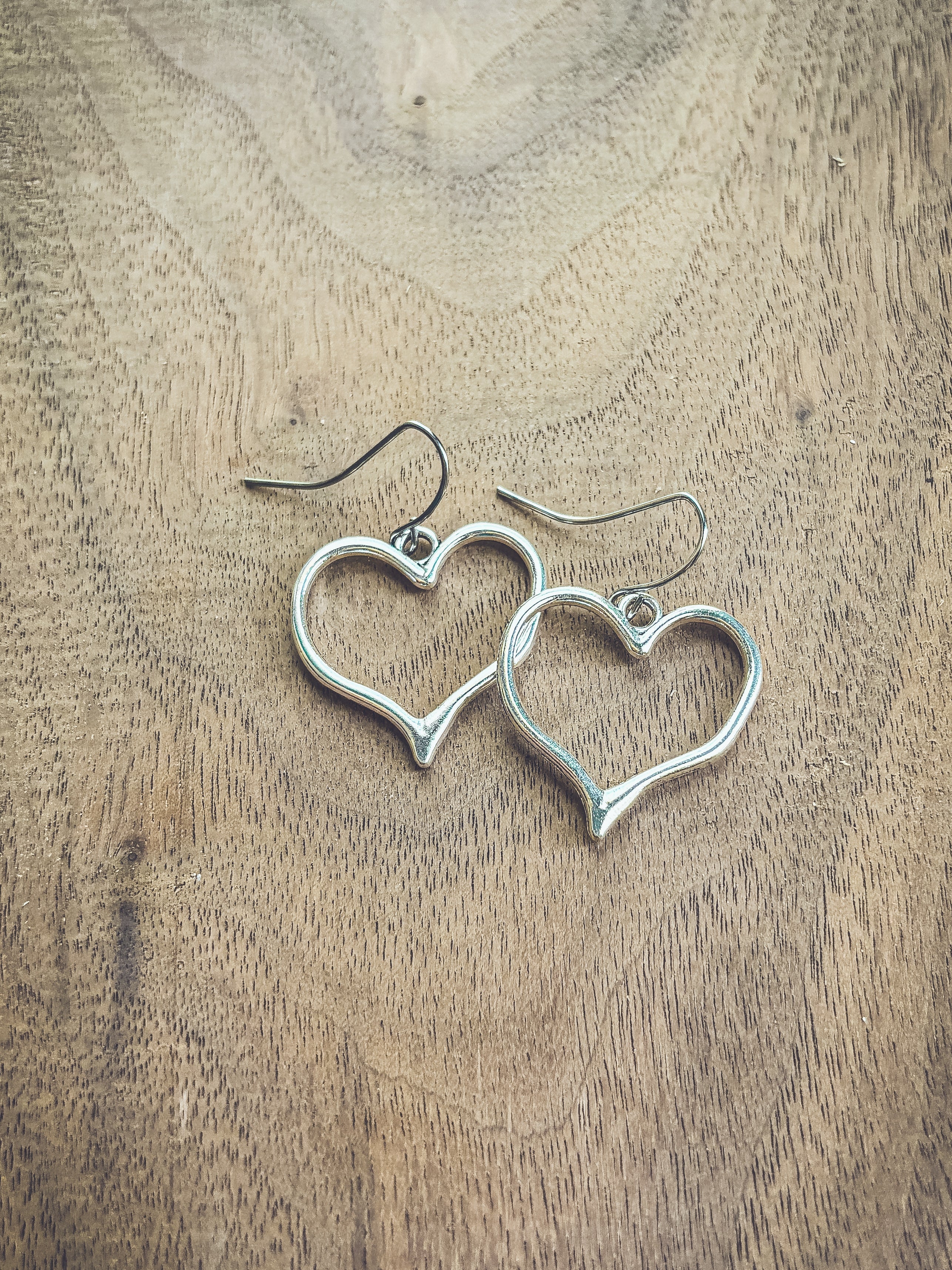 Beautiful Silver Heart Earrings