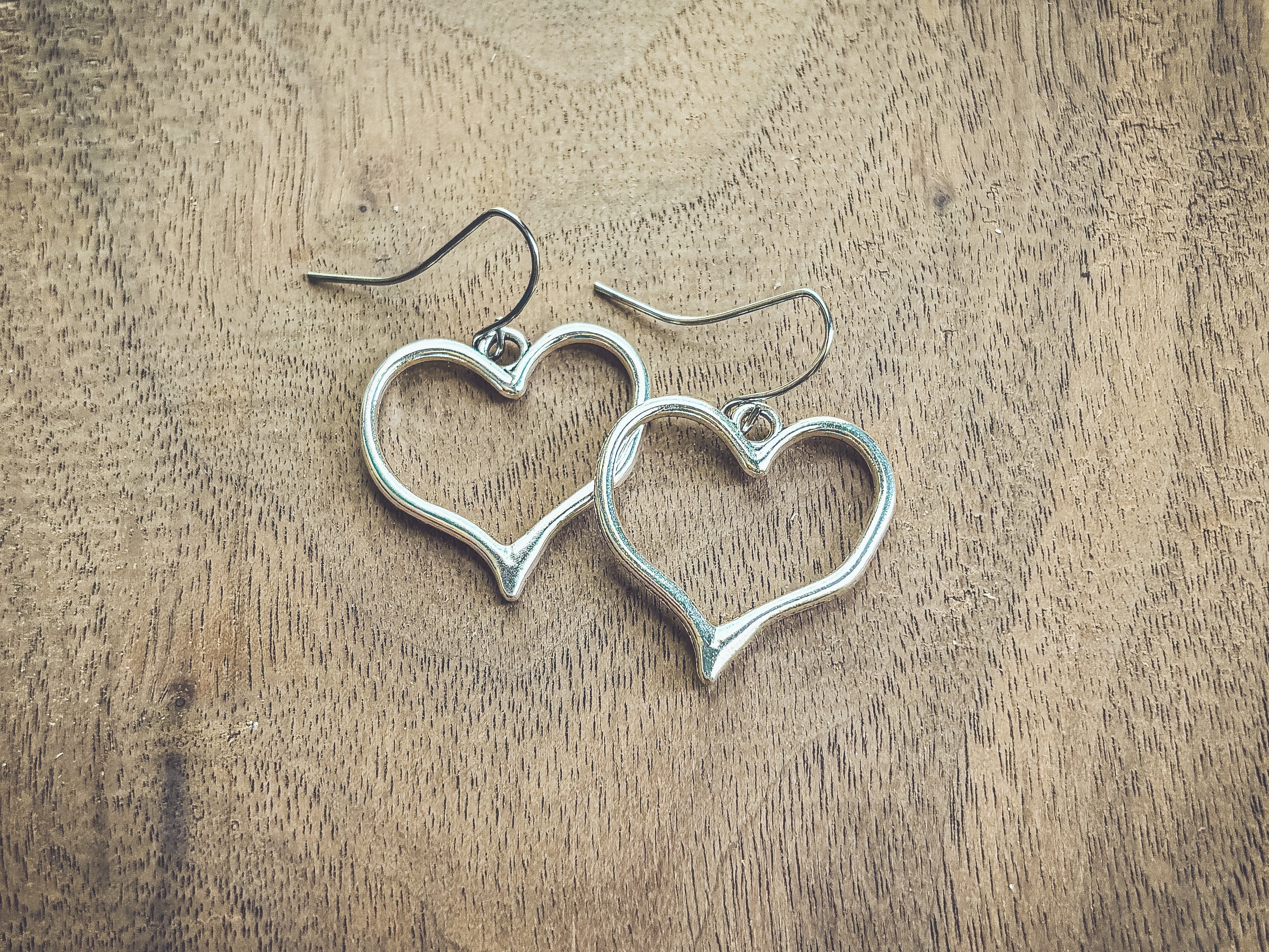 Beautiful Silver Heart Earrings
