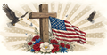 Patriotic Cross License Plate
