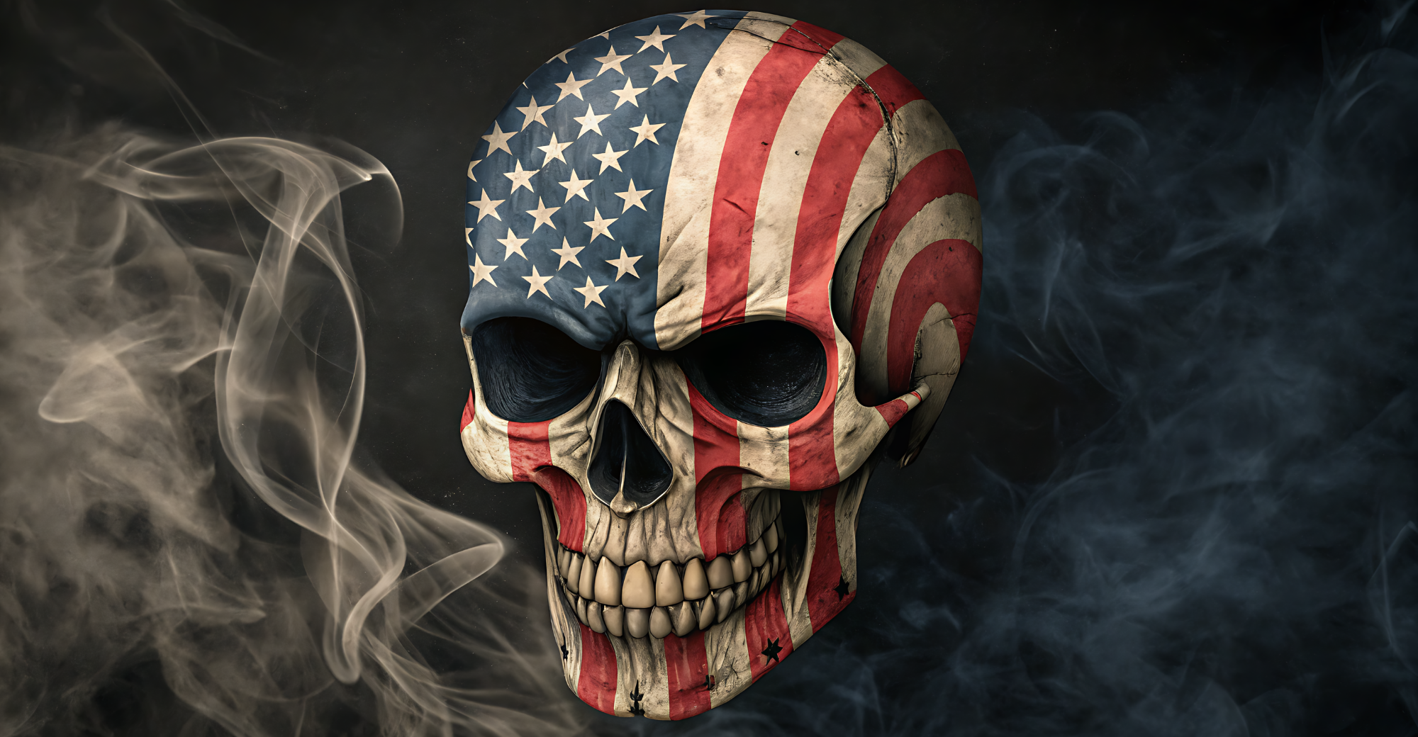 Patriotic Skeleton License Plate