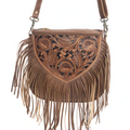 Hand tooled Fringe Bag