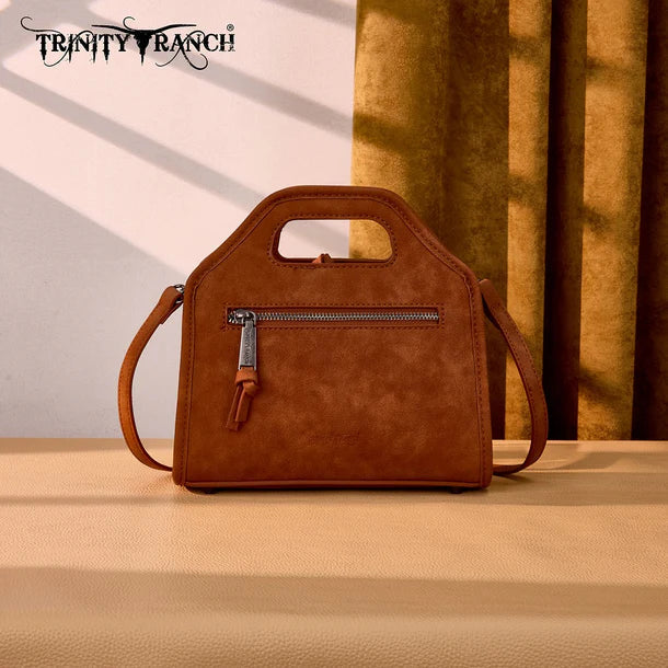 Trinity Ranch Genuine Cowhide Satchel Crossbody Bag
