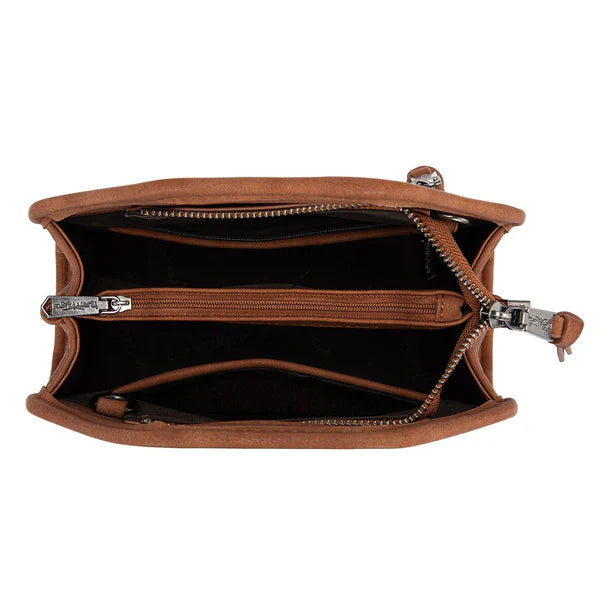 Trinity Ranch Genuine Cowhide Satchel Crossbody Bag