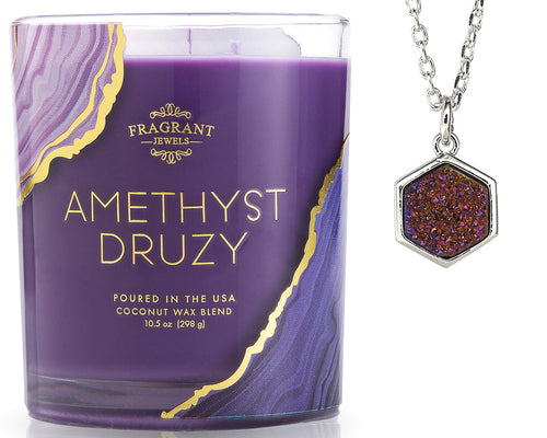 Amethyst Druzy - Jewel Candle