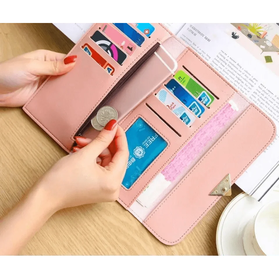 Durable Purses Luxury Love Heart Wallets For Ladies And Girls Smart Money Pocket, Card Holder Female Wallets And Phone Clutch Bag