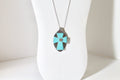 Spoon Art Turquoise Cross With 9mm Bullet Head on Silver Chain, Flatware Jewelry, Gift For Her, Valentines Day Gift, Southwestern