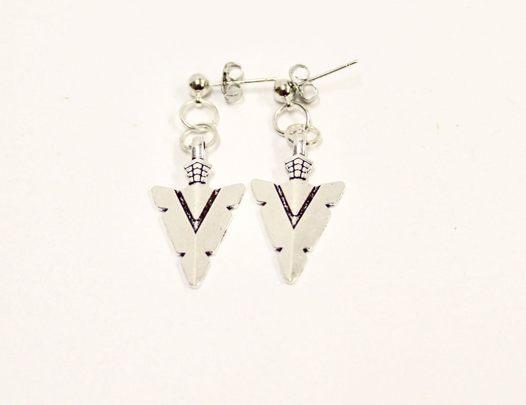 Silvertone Arrowhead Earrings, Southwestern Style Earrings, Gift For Her, Southwestern Jewelry, Girlfriend Gift, Wife Jewelry Gift Earrings