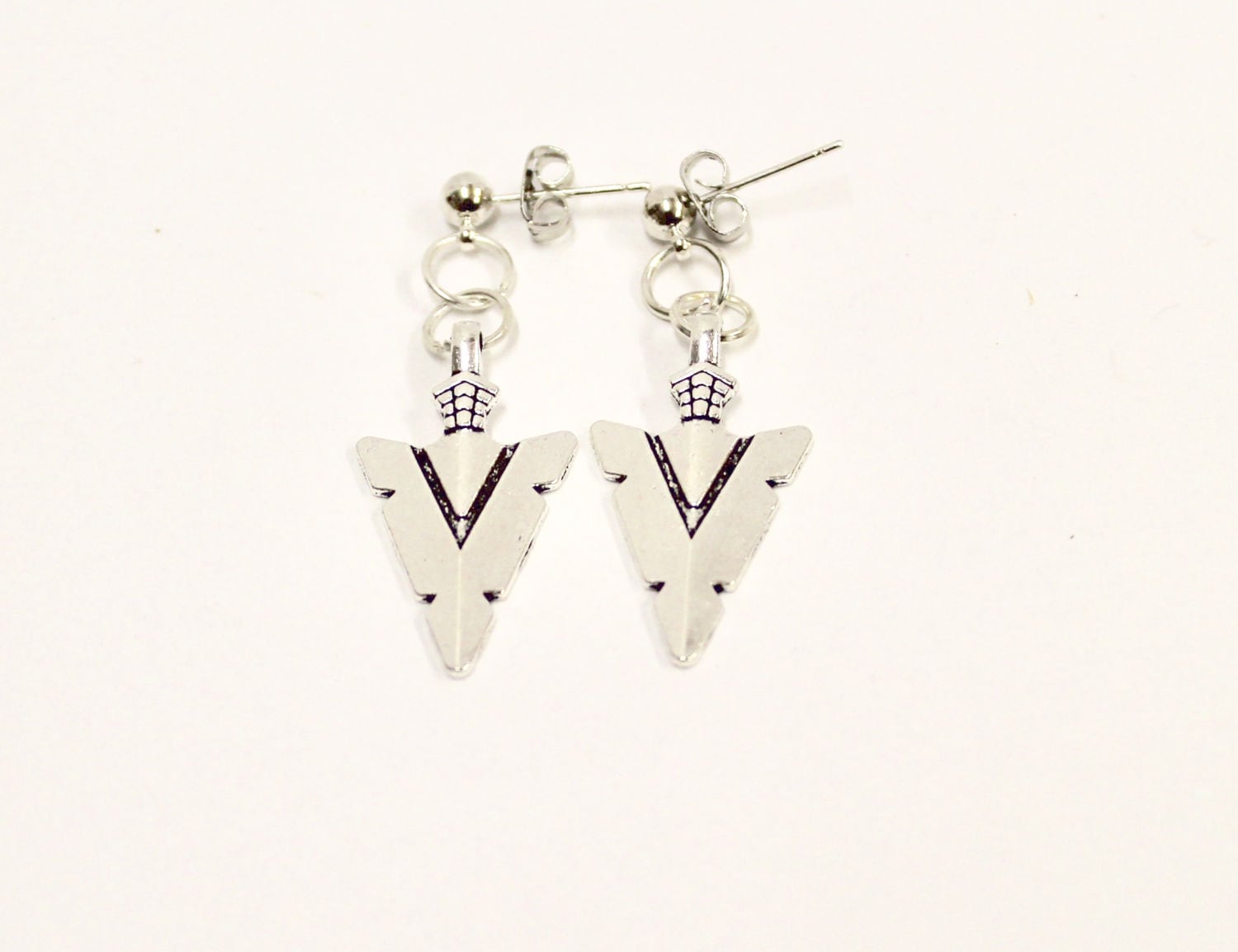 Silvertone Arrowhead Earrings, Southwestern Style Earrings, Gift For Her, Southwestern Jewelry, Girlfriend Gift, Wife Jewelry Gift Earrings