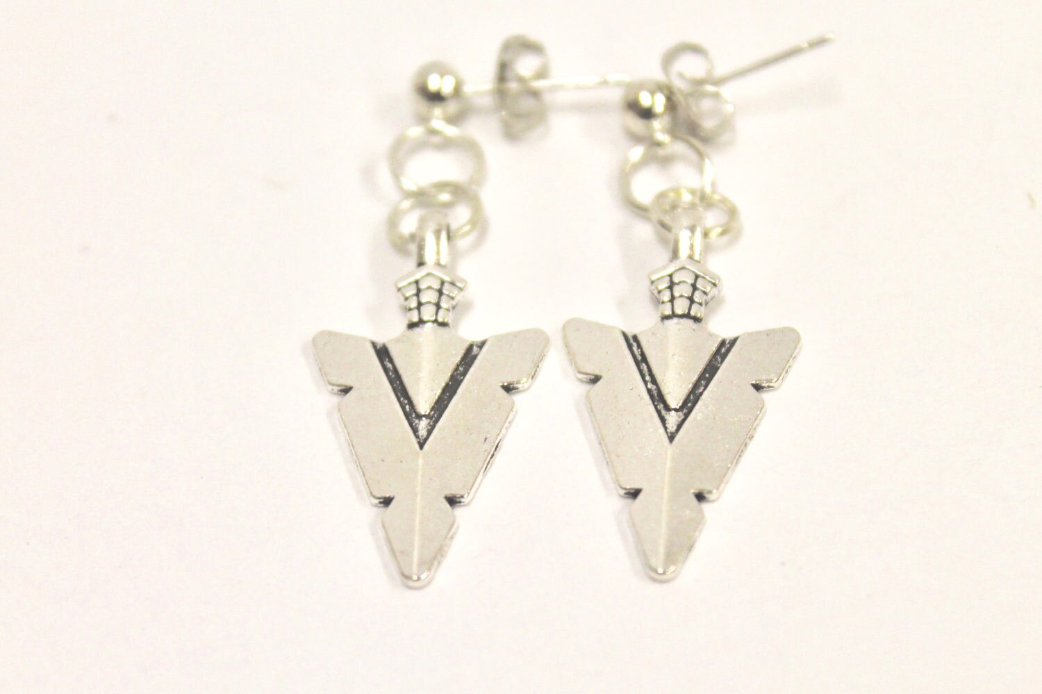 Silvertone Arrowhead Earrings, Southwestern Style Earrings, Gift For Her, Southwestern Jewelry, Girlfriend Gift, Wife Jewelry Gift Earrings