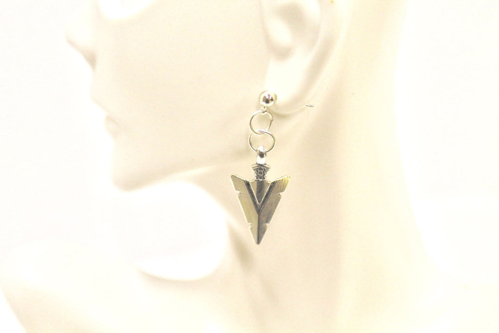 Silvertone Arrowhead Earrings, Southwestern Style Earrings, Gift For Her, Southwestern Jewelry, Girlfriend Gift, Wife Jewelry Gift Earrings