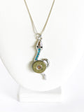 Shotgun Shell Necklace, Blue Crystal Snake 20 Gauge Pendant, Gift For Her, Shooting Sports Jewelry Gift, Southwestern Style Wife Jewelry