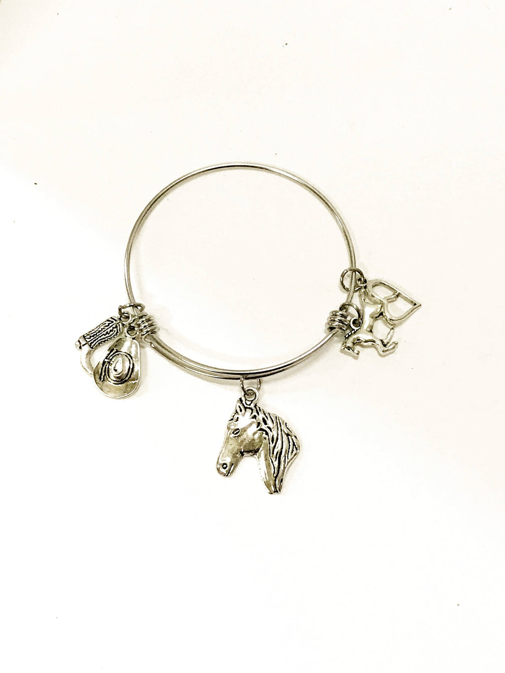 Horse Lover Cowgirl Equestrian Stackable Expandable Bangle Charm Bracelet Gift For Her, Cowgirl Jewelry, Horse Lover, Southwestern Style