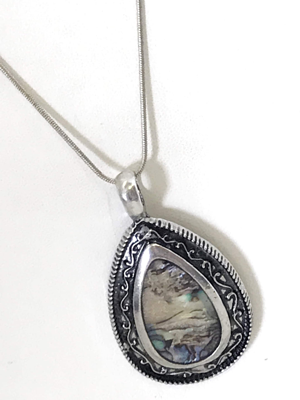 Teardrop Pendant, Simulated-Shell Teardrop Necklace, Southwestern Style Pendant, Southwestern Necklace, Statement Necklace, Gift For Her