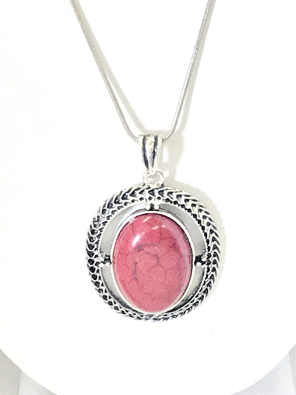 Red Pendant Necklace, Southwestern Style Necklace, Statement Necklace, Simulated-Stone Red Pendant, Gift For Her, Wife Jewelry Gift