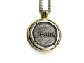 Jesus Stamped Medal with Gold Trim Jesus Cross Silver Jesus Cast Medallion Stainless Steel Box Chain
