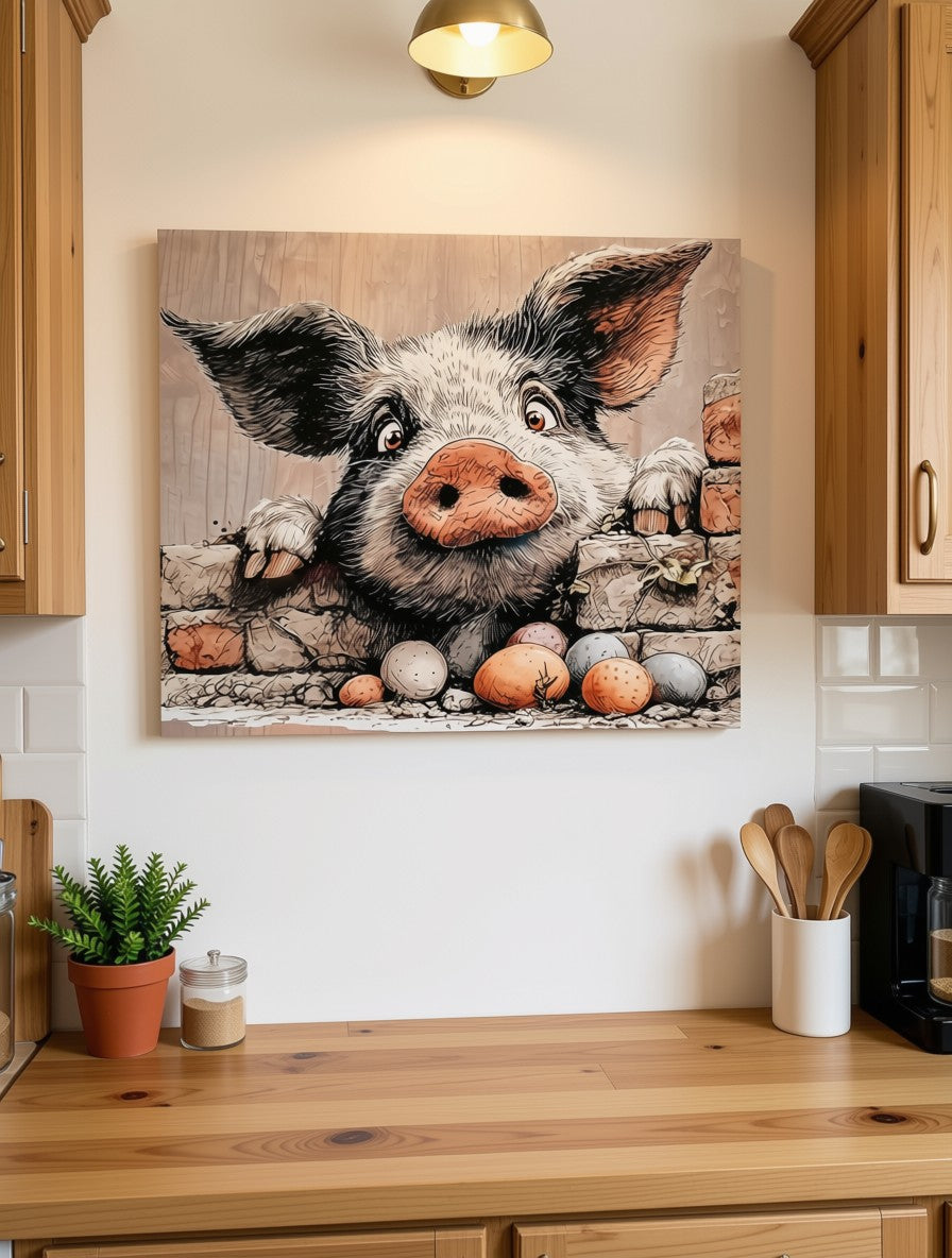 Cute Pig Sublimation Art Print 8x10