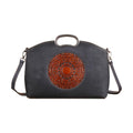 Rustic Mandala Leather Tote Bag